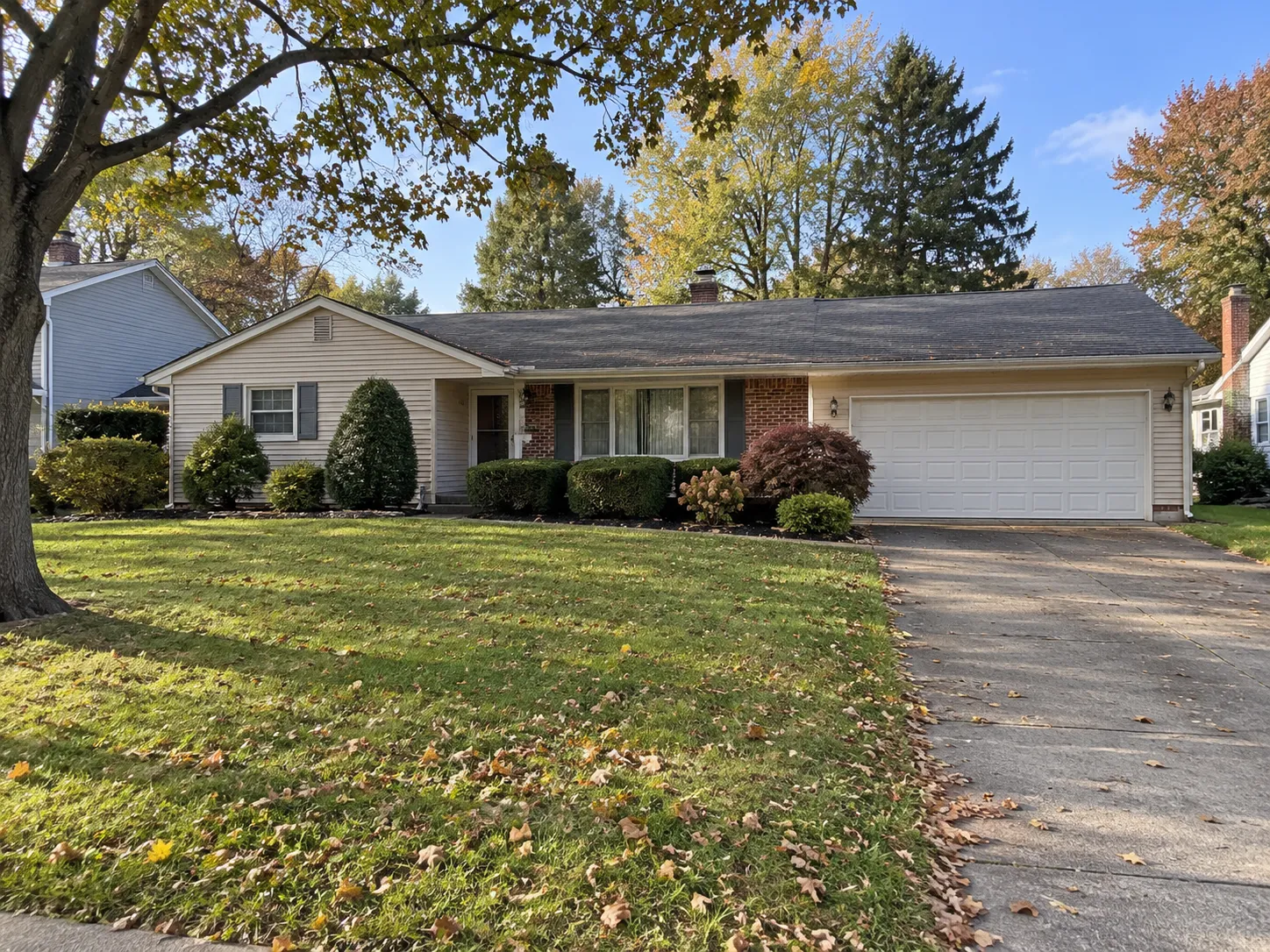 Established suburban home in Newark, Ohio with mature landscaping